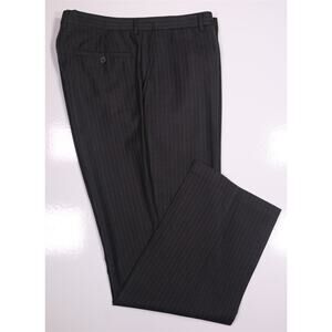 TM Lewin Gray Pinstripe Flat Front Wool Dress Suit Pants Trousers 36x31